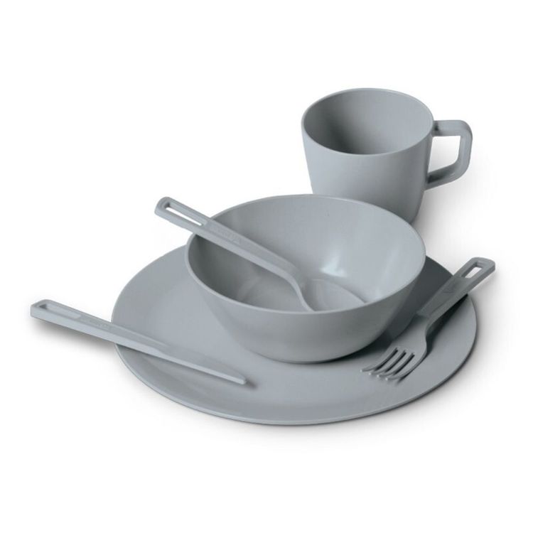 CAMPFIRE BAMBOO DINNER SET 6 PIECE 1 PERSON GREY