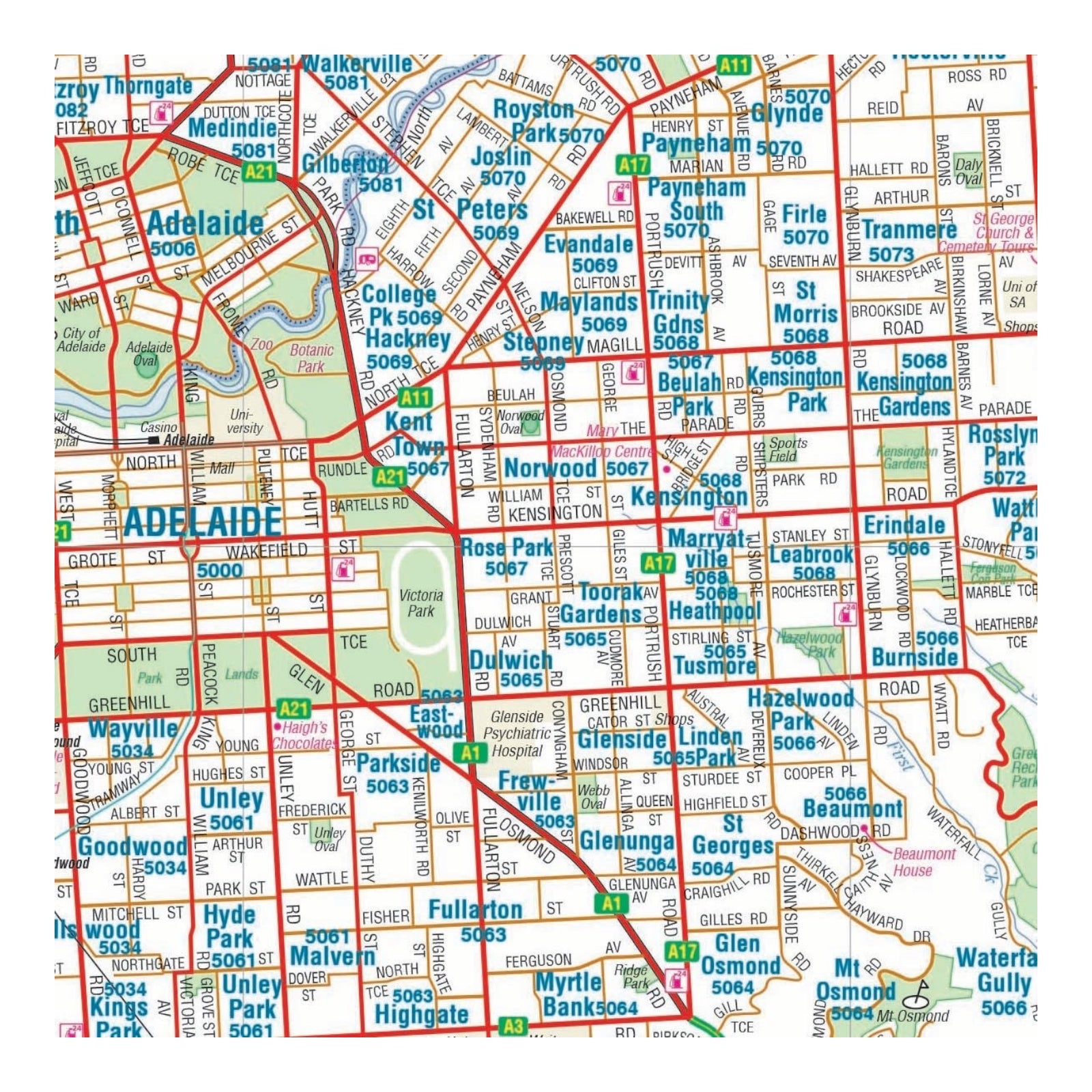HEMA MAP ADELAIDE CITY