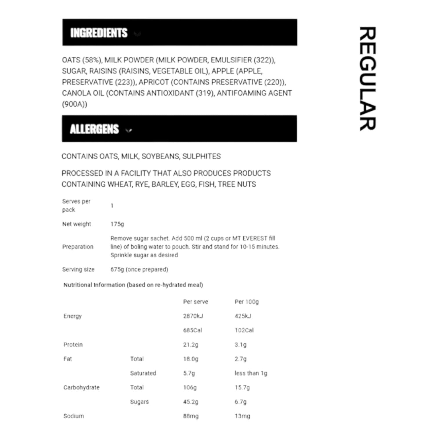 BACK COUNTRY CUISINE PORRIDGE SUPREME