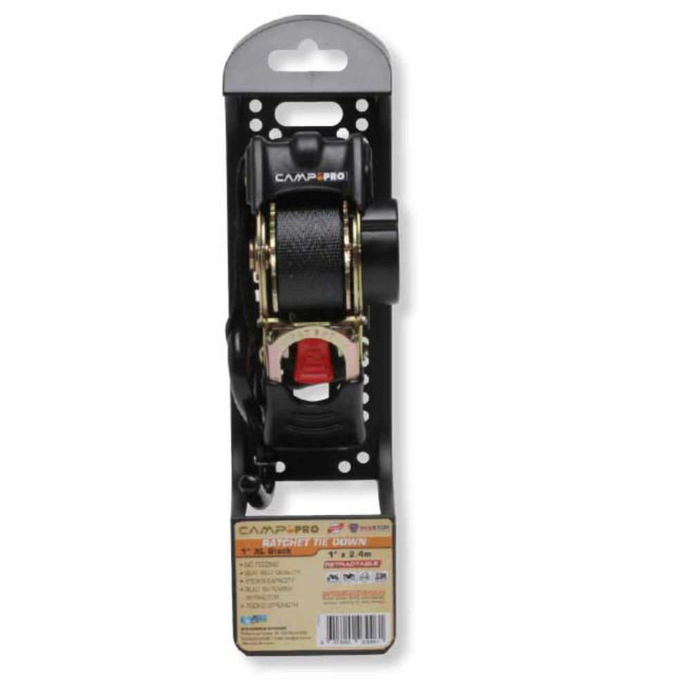 CAMP PRO AUTO RETRACTABLE RATCHET TIE DOWN