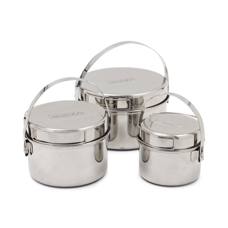 CAMPFIRE STAINLESS POT SET 6 PIECE