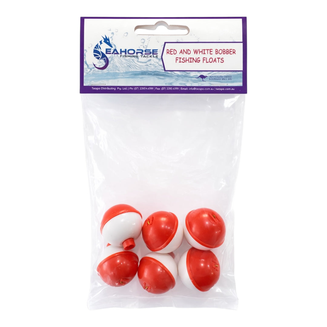 Seahorse Red & White Bobber Floats 1"