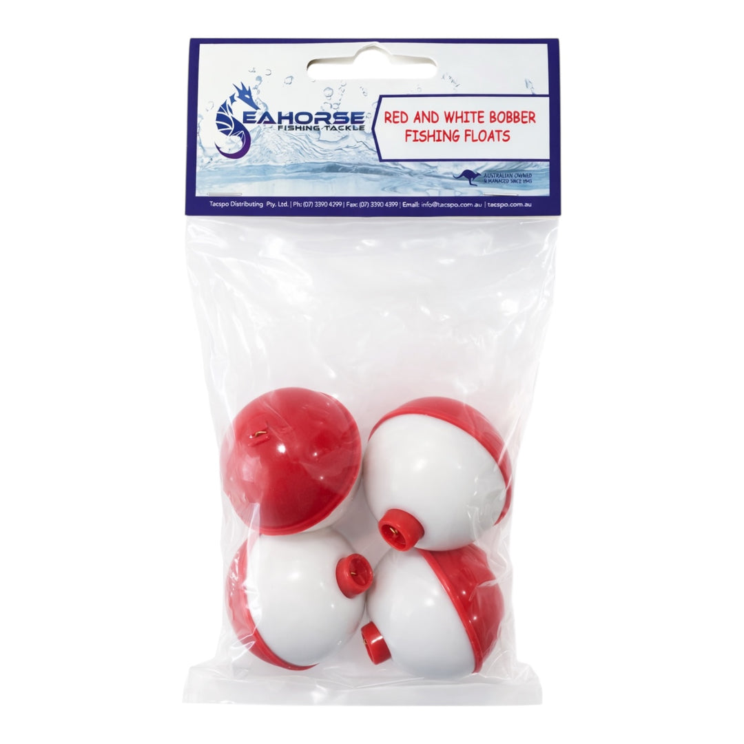 Seahorse Red & White Bobber Floats 1.50"