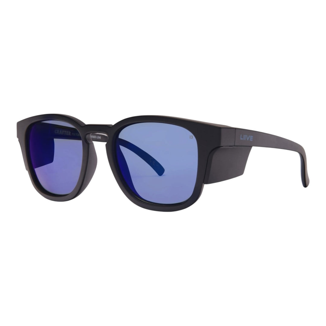Liive Crafter Blue Mirror Polarised Safety Sunglasses