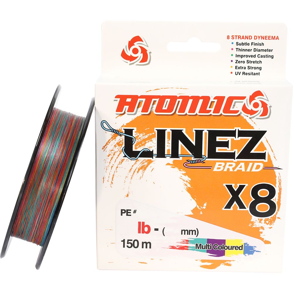 Atomic Linez 8X Multi Colour Braid Line