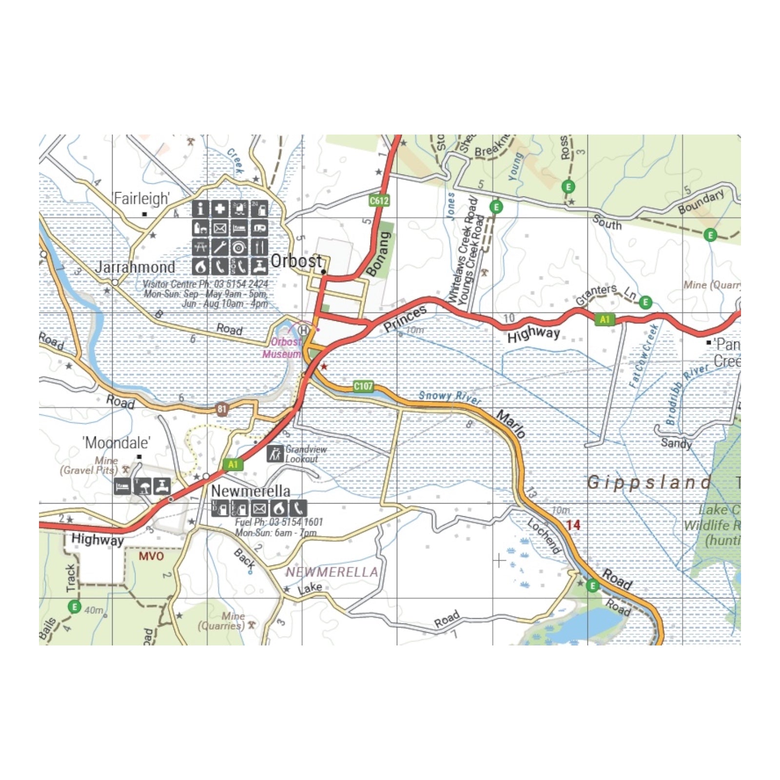 HEMA MAP HIGH COUNTRY VIC SOUTH EAST
