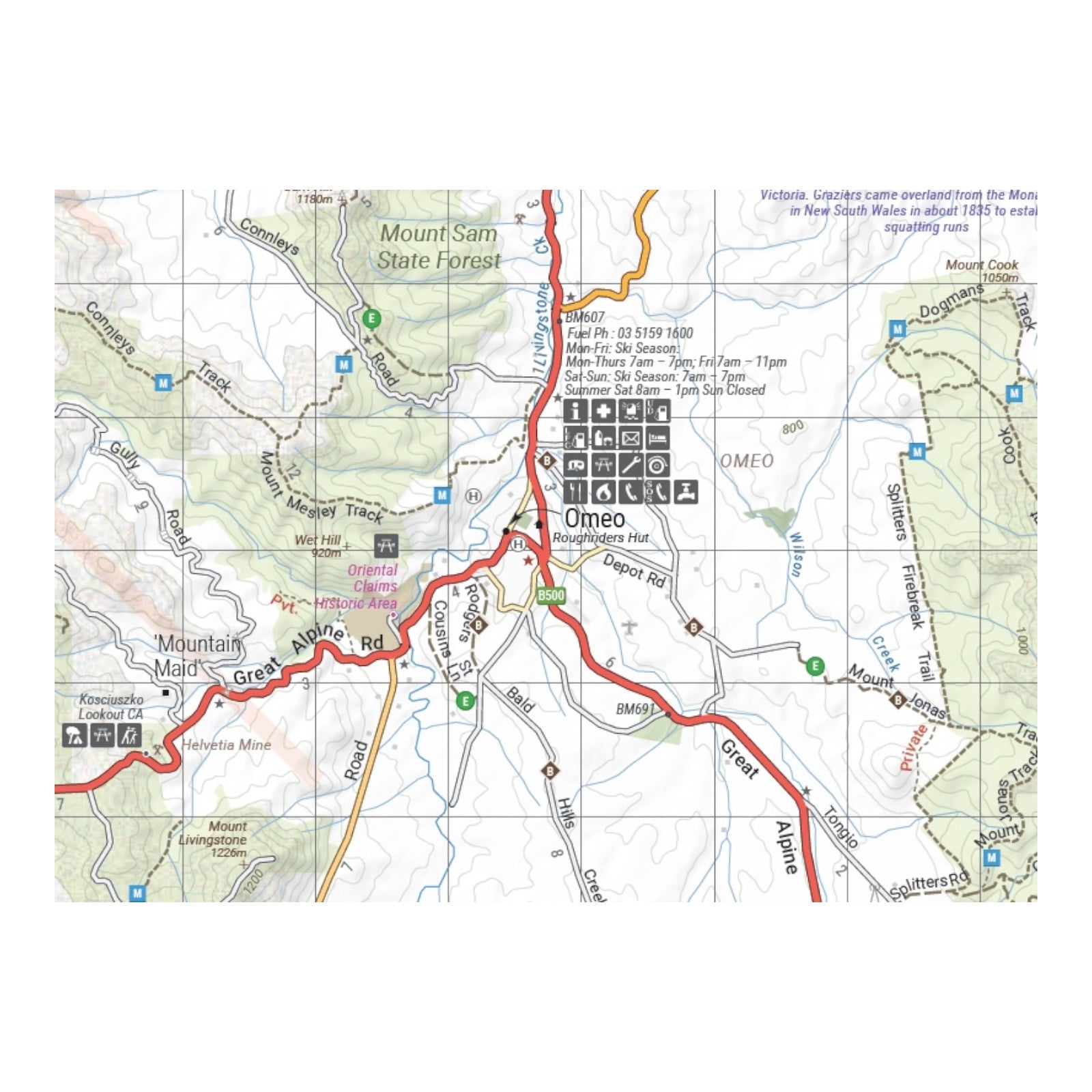 HEMA MAP HIGH COUNTRY VIC NORTH EAST