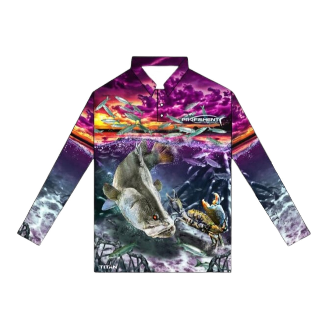 PROFISHENT BARRA/STORM/PINK KIDS SHIRT