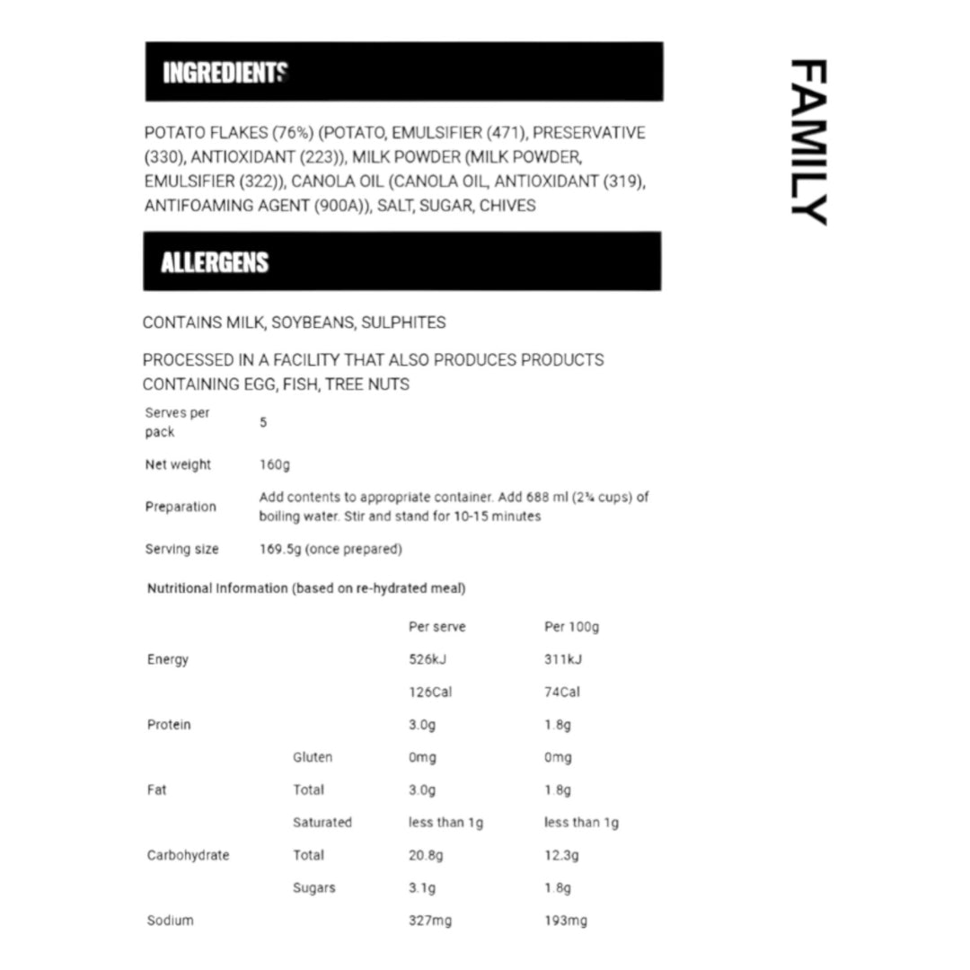 BACK COUNTRY CUISINE INSTANT MASHED POTATO