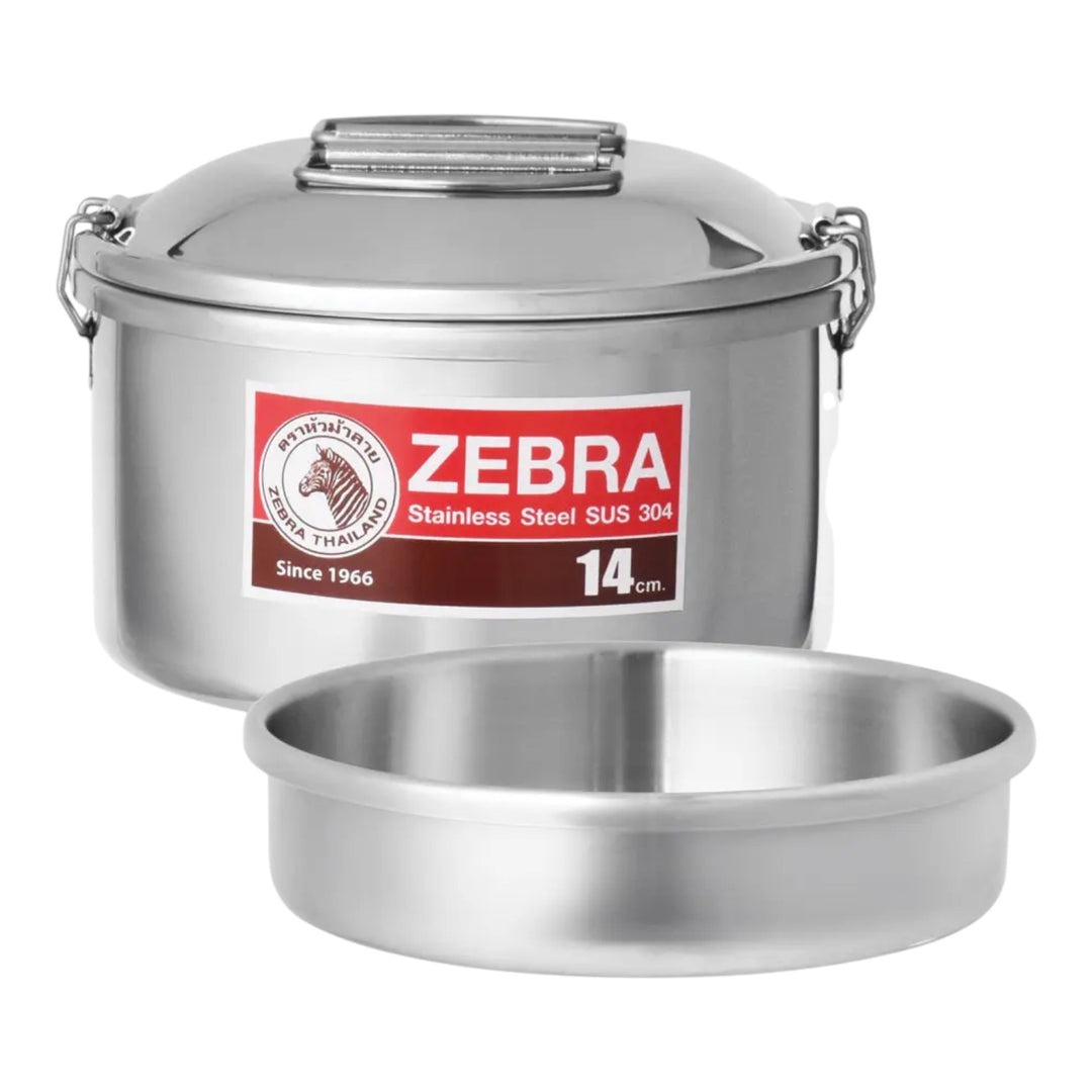 Zebra Stainless Steel Round Lunch Box