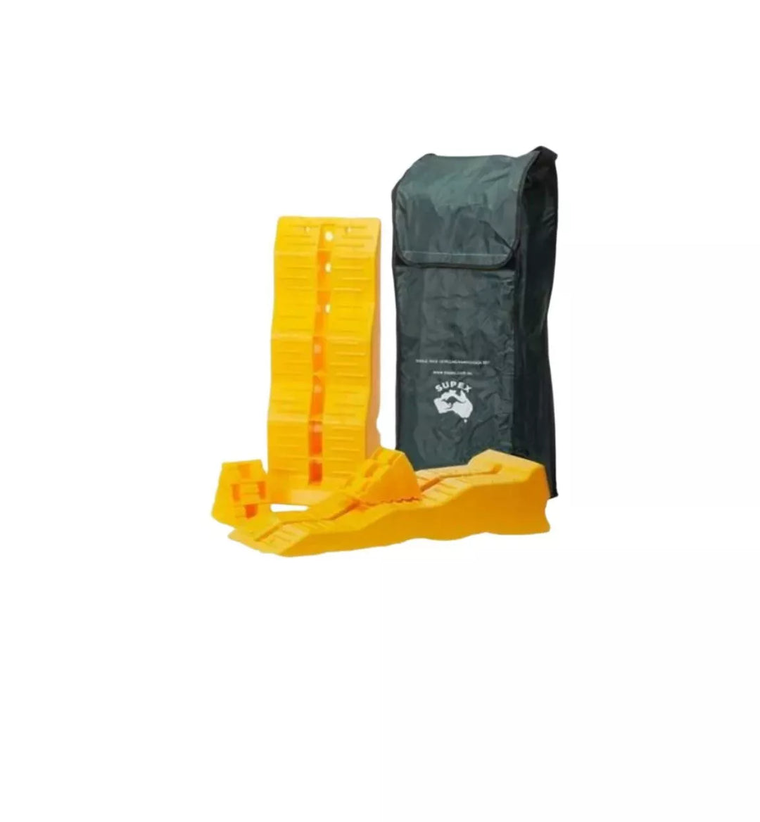 SUPEX SINGLE AXLE WHEEL LEVELLING RAMP WITH CHOCK & BAG SET