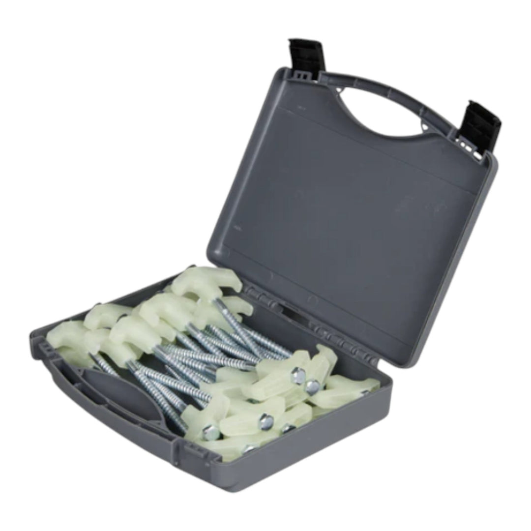 OZTRAIL TENT PEG SCREW-IN 25PC SET GLOW IN THE DARK